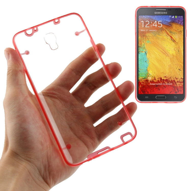 Transparent Plastic + Fluorescent Effect TPU Frame Case for Galaxy Note 3 Neo / N7505