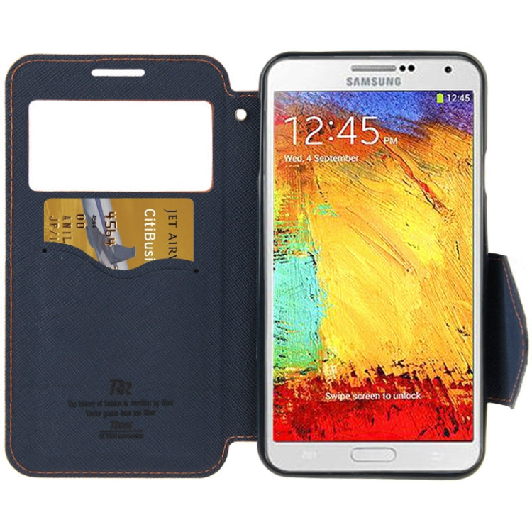 Roar Series Cross Texture Leather Case with Call Display ID & Credit Card Slots & Holder for Galaxy Note 3 Neo / N7505