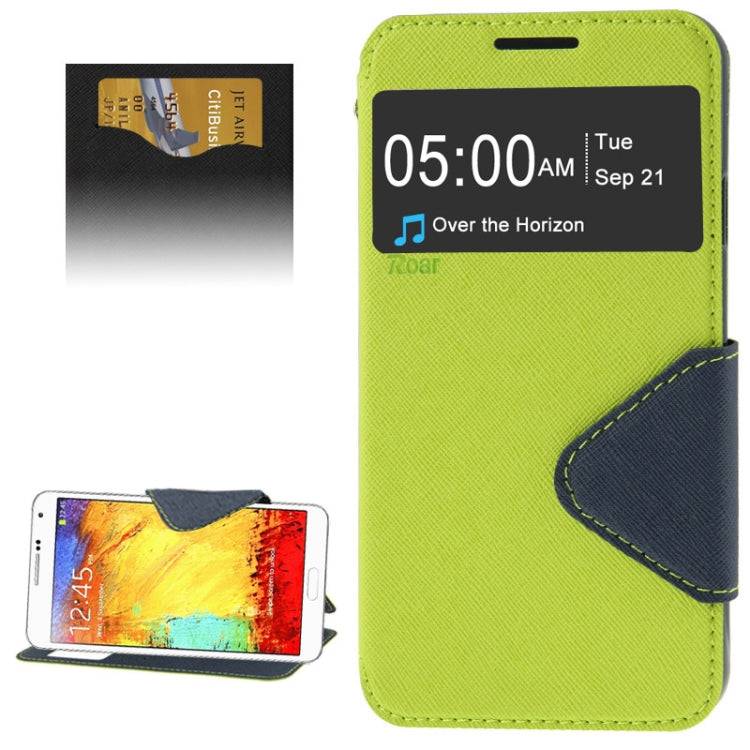 Roar Series Cross Texture Leather Case with Call Display ID & Credit Card Slots & Holder for Galaxy Note 3 Neo / N7505