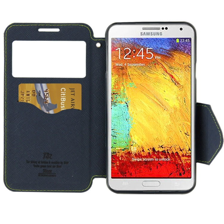 Roar Series Cross Texture Leather Case with Call Display ID & Credit Card Slots & Holder for Galaxy Note 3 Neo / N7505