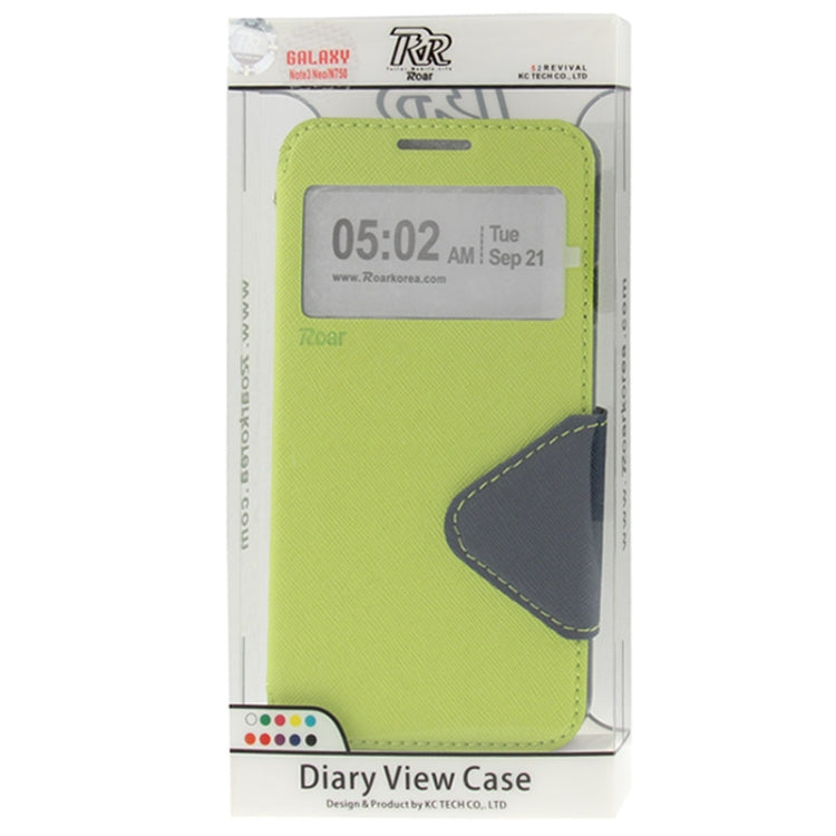 Roar Series Cross Texture Leather Case with Call Display ID & Credit Card Slots & Holder for Galaxy Note 3 Neo / N7505