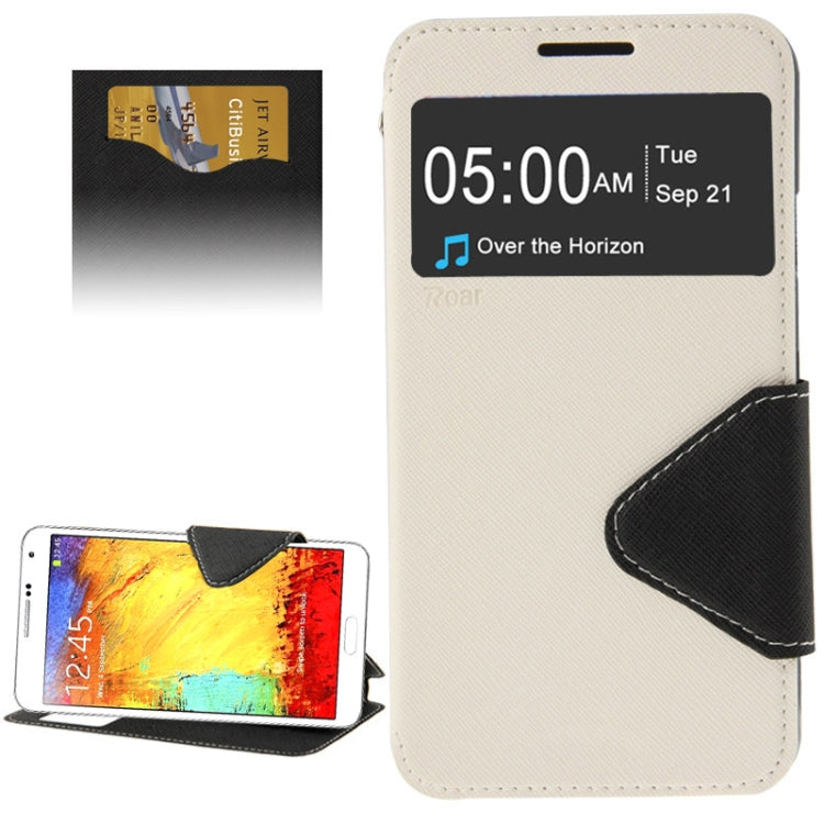 Roar Series Cross Texture Leather Case with Call Display ID & Credit Card Slots & Holder for Galaxy Note 3 Neo / N7505