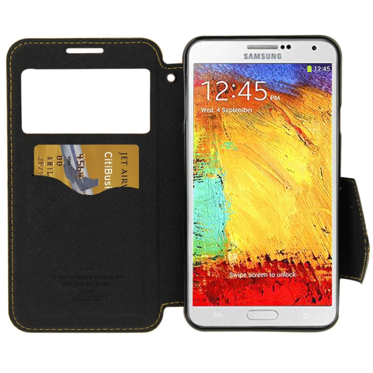 Roar Series Cross Texture Leather Case with Call Display ID & Credit Card Slots & Holder for Galaxy Note 3 Neo / N7505