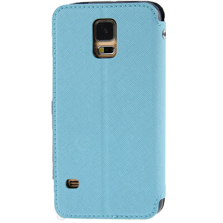 Roar Series Cross Texture Leather Case with Call Display ID & Credit Card Slots & Holder for Galaxy S5 / G900
