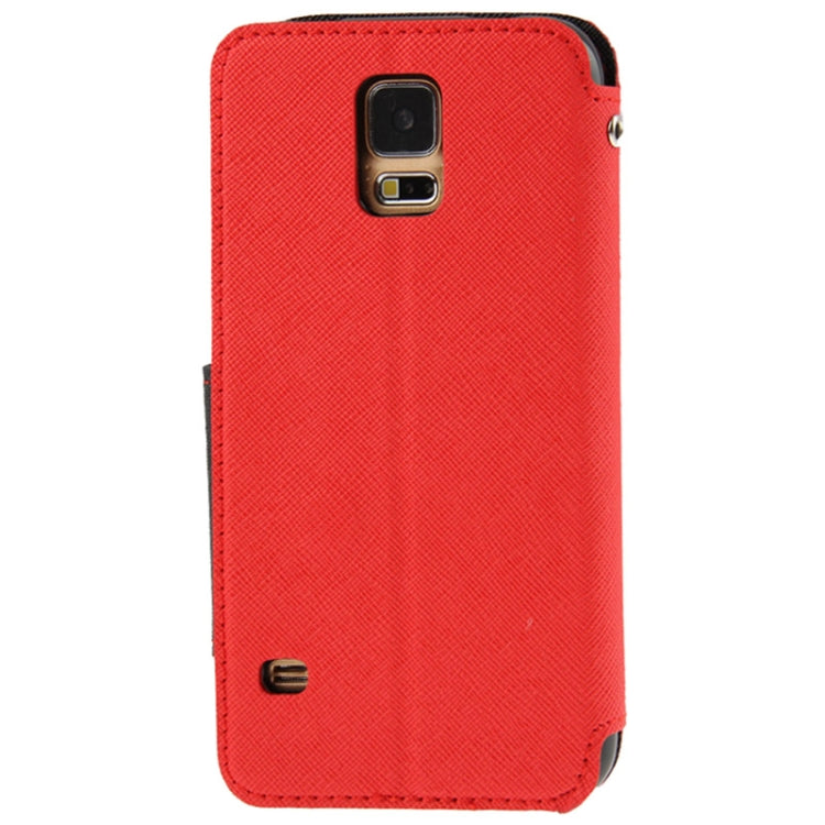 Roar Series Cross Texture Leather Case with Call Display ID & Credit Card Slots & Holder for Galaxy S5 / G900