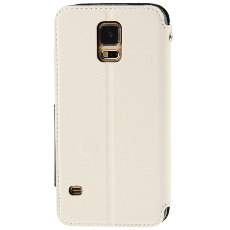 Roar Series Cross Texture Leather Case with Call Display ID & Credit Card Slots & Holder for Galaxy S5 / G900