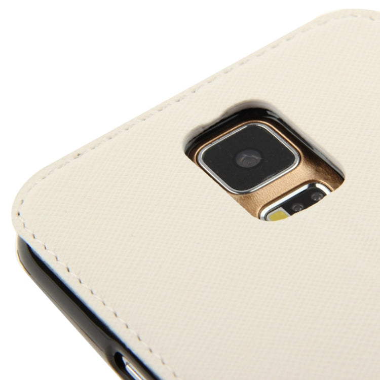 Roar Series Cross Texture Leather Case with Call Display ID & Credit Card Slots & Holder for Galaxy S5 / G900
