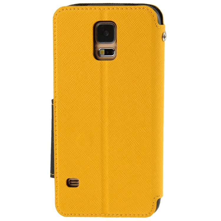 Roar Series Cross Texture Leather Case with Call Display ID & Credit Card Slots & Holder for Galaxy S5 / G900
