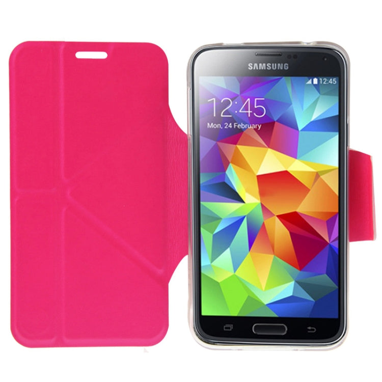 Horizontal Flip Leather Case with Foldable Cover Holder for Galaxy S5 / G900