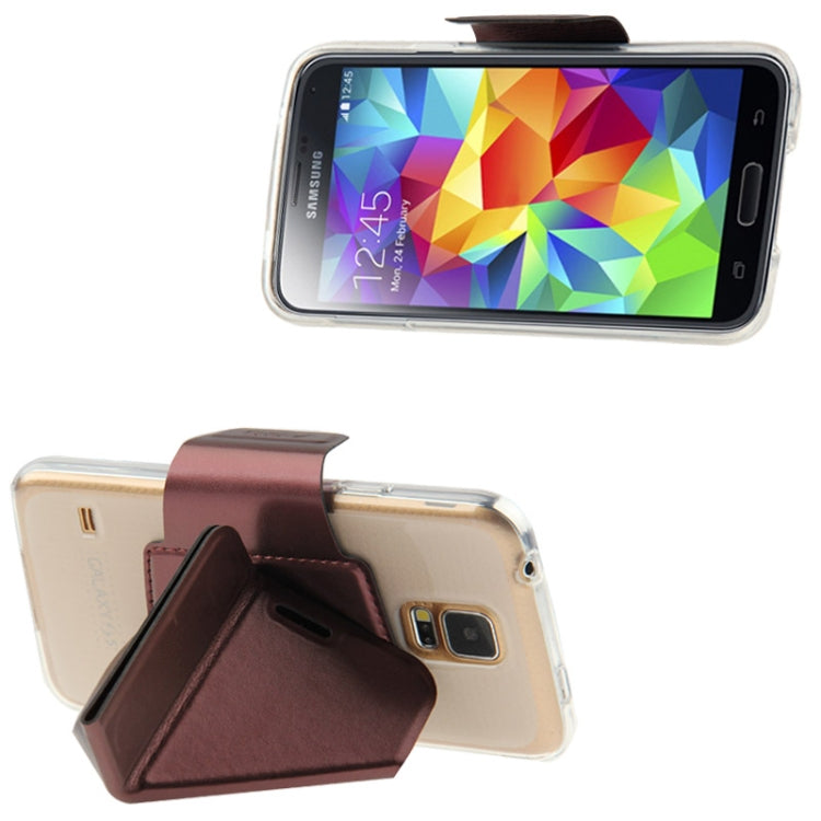 Horizontal Flip Leather Case with Foldable Cover Holder for Galaxy S5 / G900