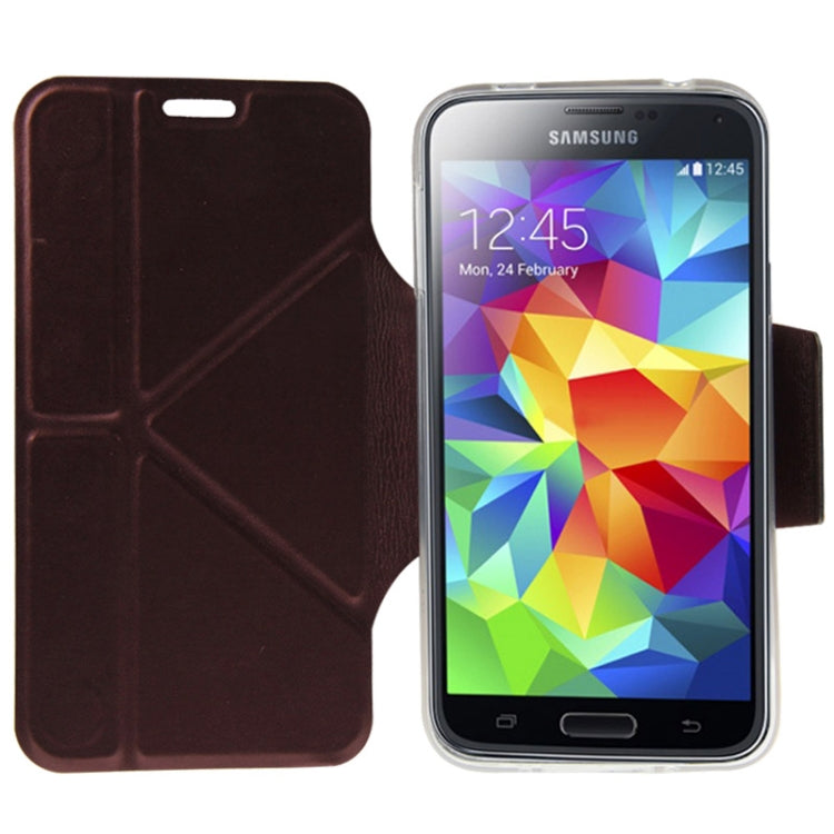 Horizontal Flip Leather Case with Foldable Cover Holder for Galaxy S5 / G900