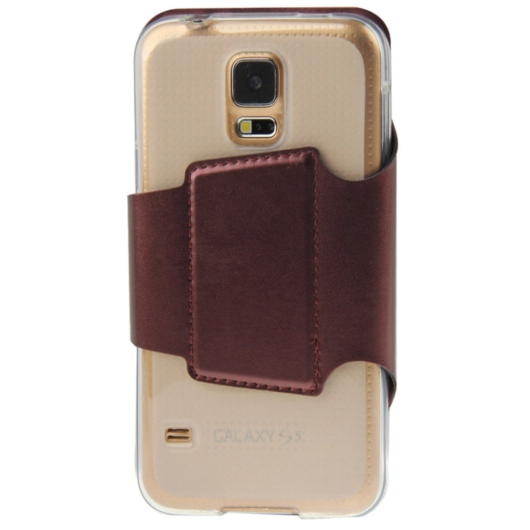 Horizontal Flip Leather Case with Foldable Cover Holder for Galaxy S5 / G900