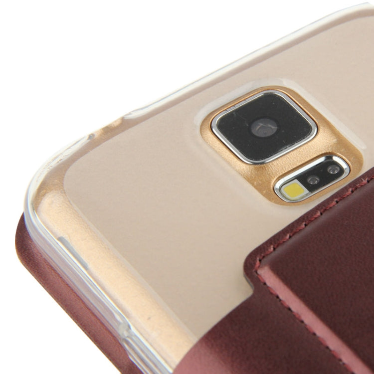 Horizontal Flip Leather Case with Foldable Cover Holder for Galaxy S5 / G900