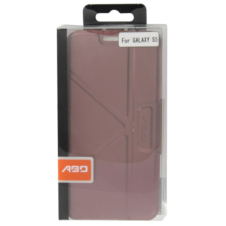 Horizontal Flip Leather Case with Foldable Cover Holder for Galaxy S5 / G900