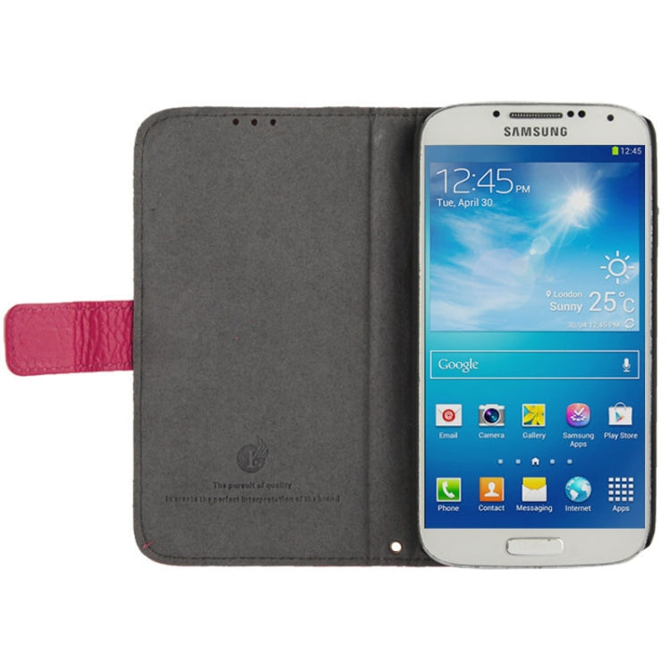 Litchi Texture Horizontal Flip Top-grain Genuine Leather Case with Holder for Galaxy S IV / i9500