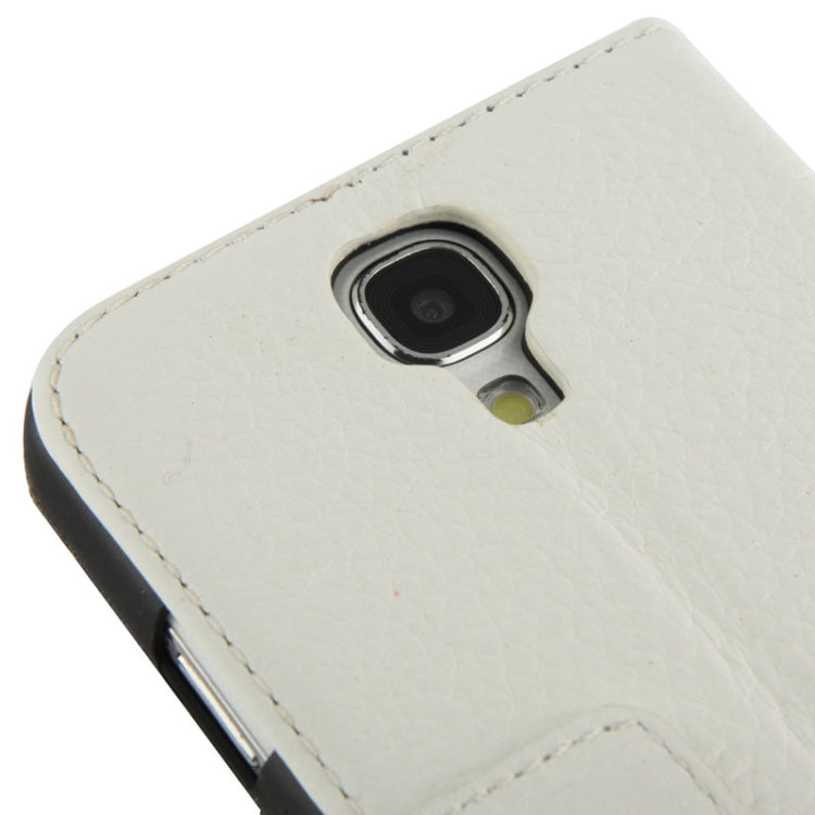 Litchi Texture Horizontal Flip Top-grain Genuine Leather Case with Holder for Galaxy S IV / i9500