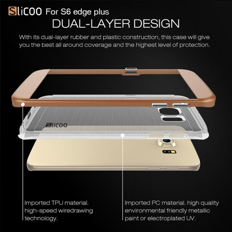 Slicoo for Galaxy S6 Edge+ / G928 Brushed Texture Electroplating Combination Case