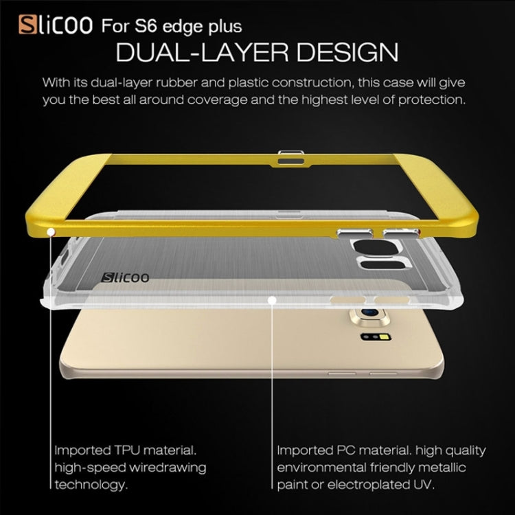 Slicoo for Galaxy S6 Edge+ / G928 Brushed Texture Electroplating Combination Case