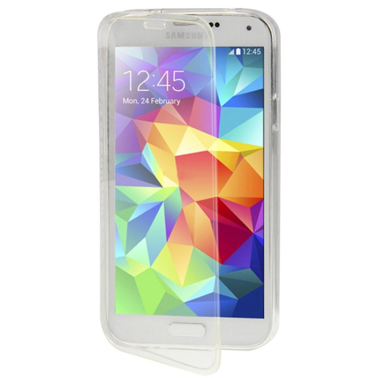 Translucent Flip TPU Protective Case for Galaxy S5 / G900 (Transparent)