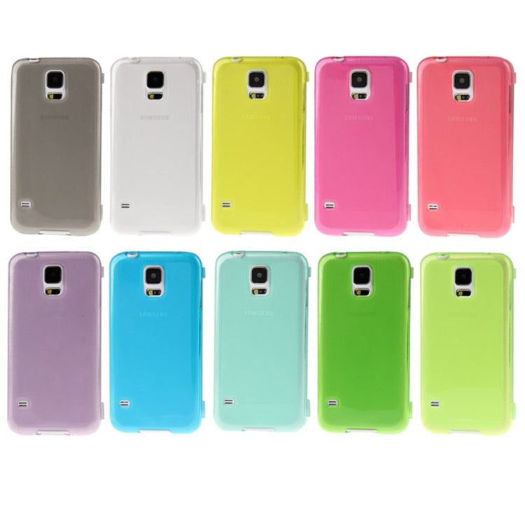 Translucent Flip TPU Protective Case for Galaxy S5 / G900 (Transparent)