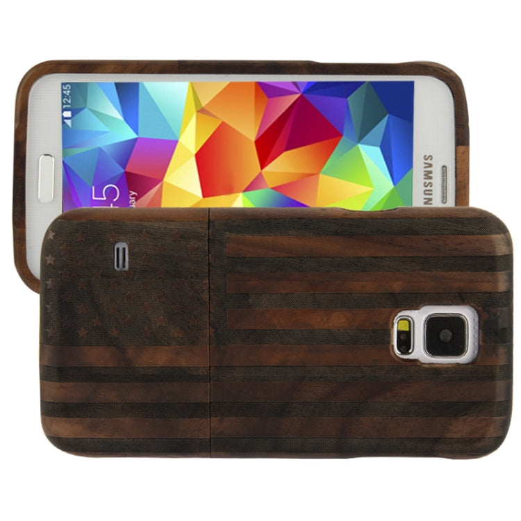Woodcarving US Flag Pattern Detachable Rosewood Material Case for Galaxy S5 / G900