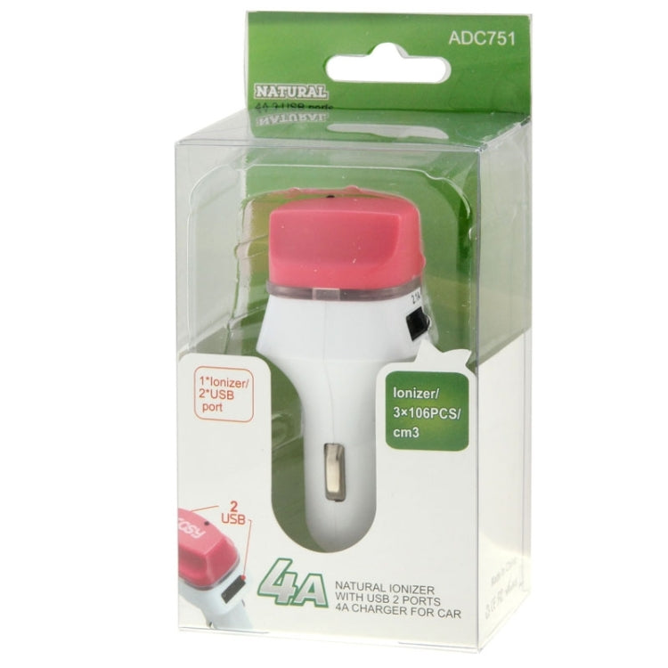 2.1A + 1.0A 5V Dual  USB Car Charger Adapter with Natural Ionizer for iPhone 6 & 6 Plus, iPhone 5 & 5C & 5S, iPad Air / iPad mini Retina, Galaxy Note III / N9000 / N7100 / i9500 / i9200 / HTC / LG / Sony / Nokia and other USB Device
