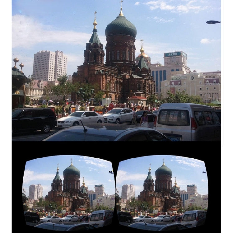 3D Cardboard Head Mount Plastic Virtual Reality 3D Video Glasses for 6.0 inch Android iOS Smartphone(Black)