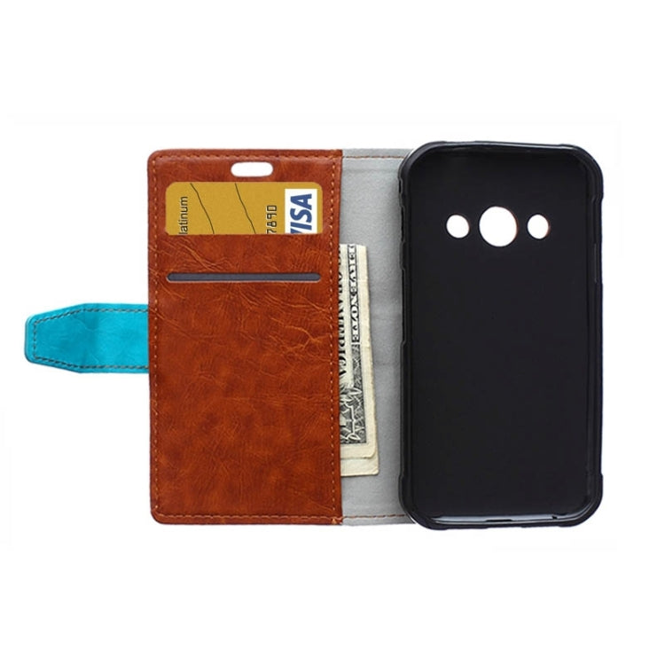 Crazy Horse Texture Color Matching Flip Leather Case with Holder & Card Slots & Wallet for Galaxy Xcover 3 / G388F