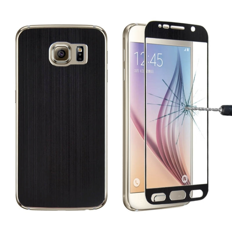 0.3mm Front + Back Brushed Texture Titanium Alloy Full Screen Tempered Glass Screen Protector for Galaxy S6 / G920