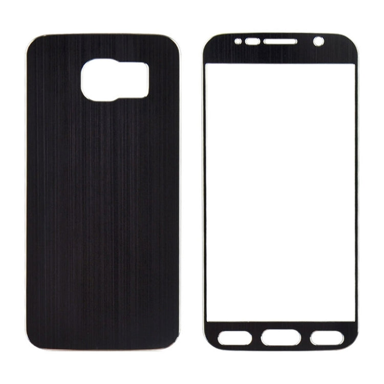 0.3mm Front + Back Brushed Texture Titanium Alloy Full Screen Tempered Glass Screen Protector for Galaxy S6 / G920