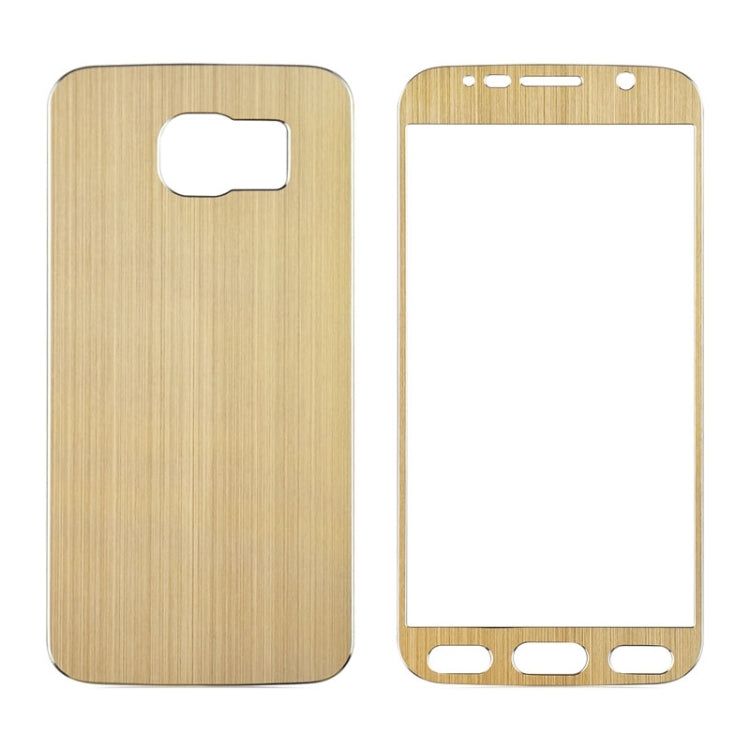 0.3mm Front + Back Brushed Texture Titanium Alloy Full Screen Tempered Glass Screen Protector for Galaxy S6 / G920