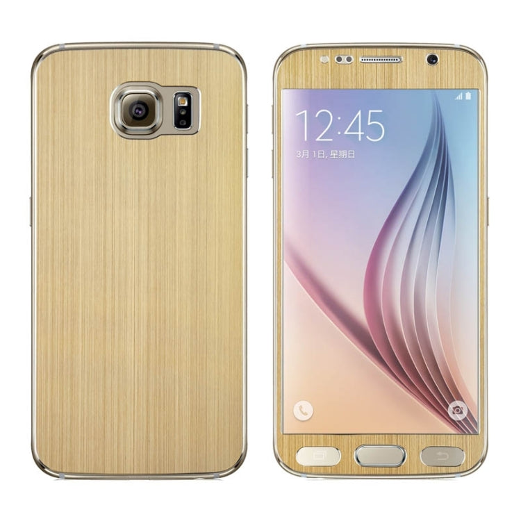 0.3mm Front + Back Brushed Texture Titanium Alloy Full Screen Tempered Glass Screen Protector for Galaxy S6 / G920