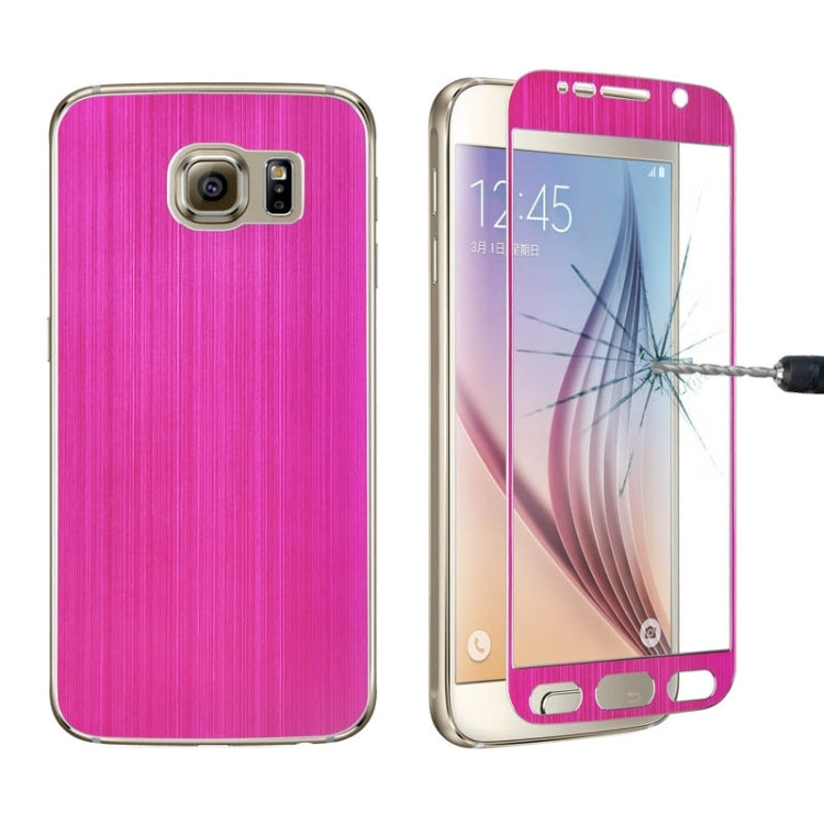 0.3mm Front + Back Brushed Texture Titanium Alloy Full Screen Tempered Glass Screen Protector for Galaxy S6 / G920
