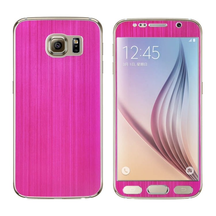 0.3mm Front + Back Brushed Texture Titanium Alloy Full Screen Tempered Glass Screen Protector for Galaxy S6 / G920