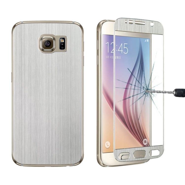 0.3mm Front + Back Brushed Texture Titanium Alloy Full Screen Tempered Glass Screen Protector for Galaxy S6 / G920