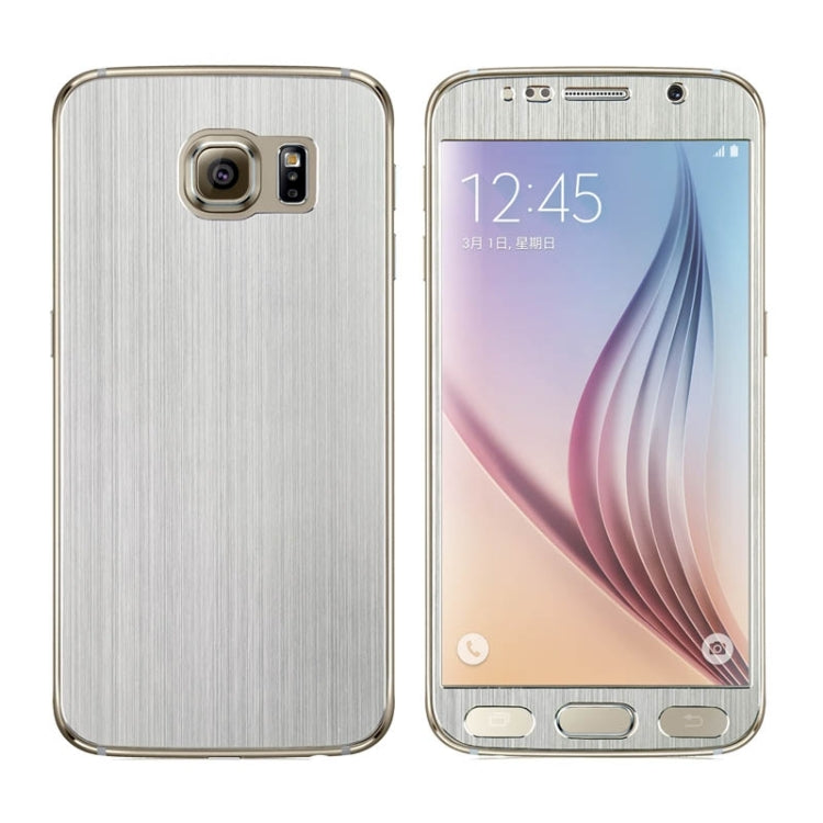 0.3mm Front + Back Brushed Texture Titanium Alloy Full Screen Tempered Glass Screen Protector for Galaxy S6 / G920