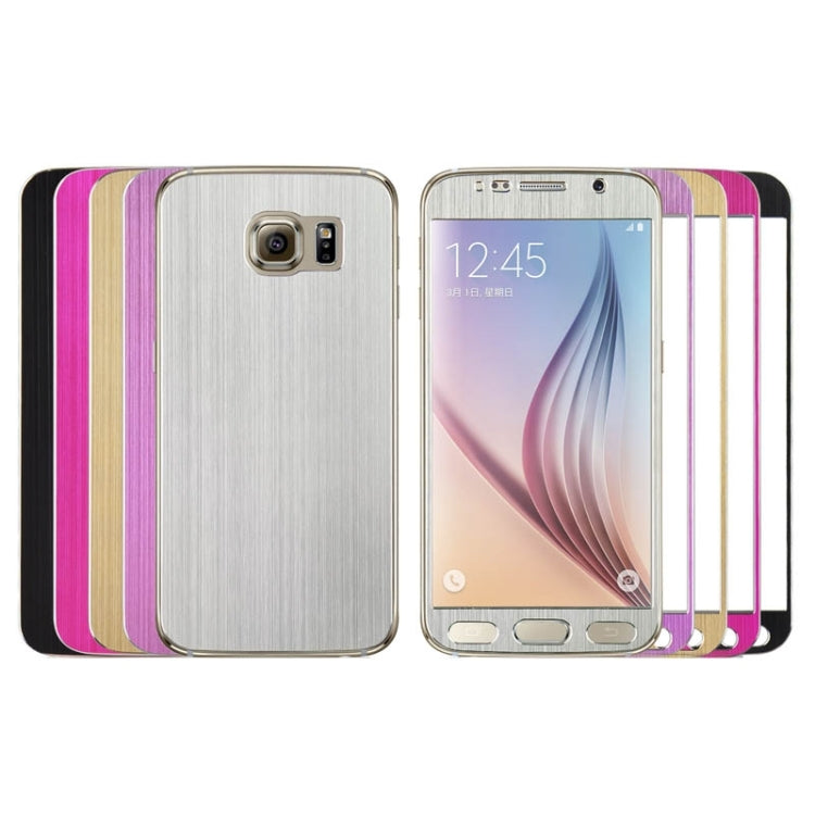 0.3mm Front + Back Brushed Texture Titanium Alloy Full Screen Tempered Glass Screen Protector for Galaxy S6 / G920