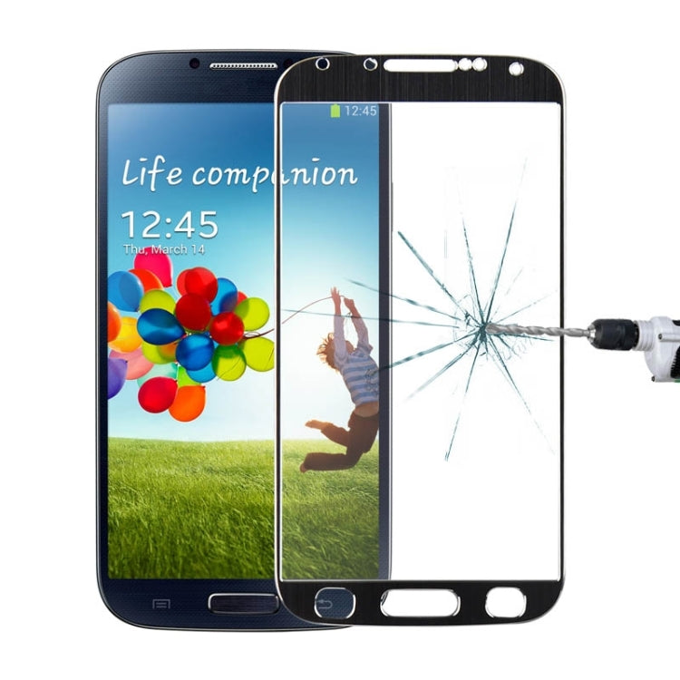 0.3mm Brushed Texture Titanium Alloy Full Screen Tempered Glass Screen Protector for Galaxy S IV / i9500