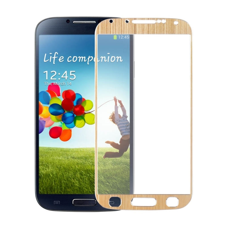 0.3mm Brushed Texture Titanium Alloy Full Screen Tempered Glass Screen Protector for Galaxy S IV / i9500