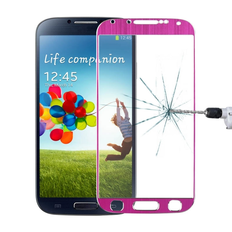 0.3mm Brushed Texture Titanium Alloy Full Screen Tempered Glass Screen Protector for Galaxy S IV / i9500