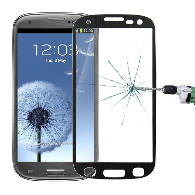 0.3mm Brushed Texture Titanium Alloy Full Screen Tempered Glass Screen Protector for Galaxy SIII / i9300