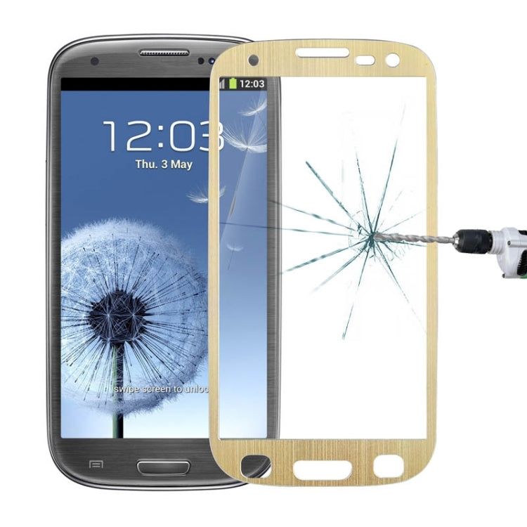 0.3mm Brushed Texture Titanium Alloy Full Screen Tempered Glass Screen Protector for Galaxy SIII / i9300