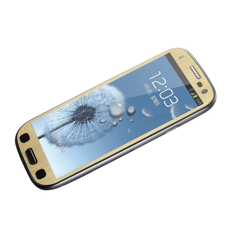 0.3mm Brushed Texture Titanium Alloy Full Screen Tempered Glass Screen Protector for Galaxy SIII / i9300