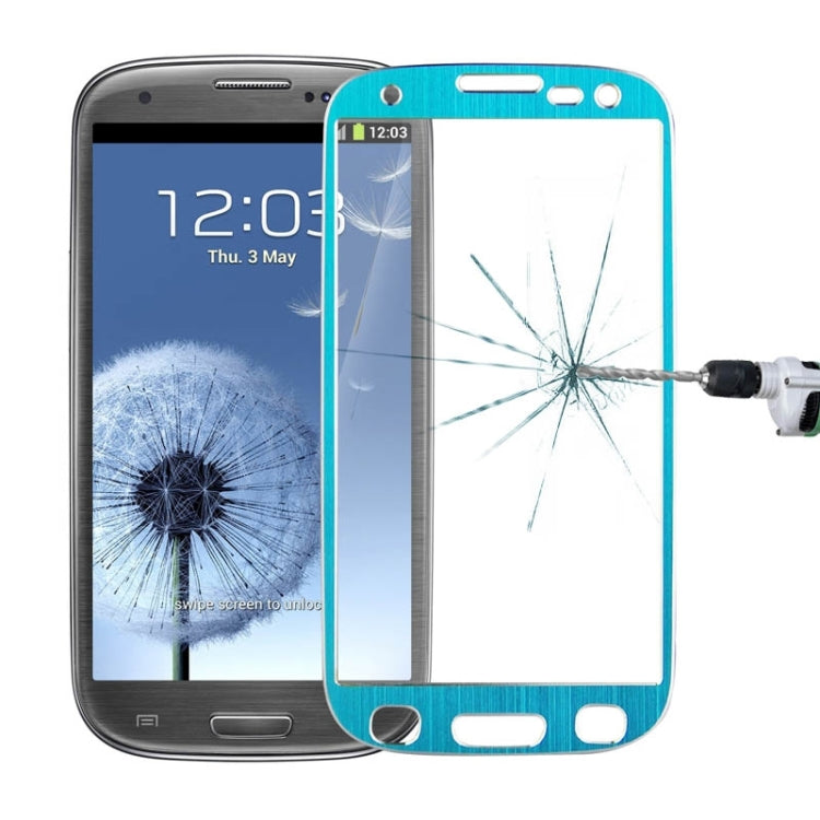 0.3mm Brushed Texture Titanium Alloy Full Screen Tempered Glass Screen Protector for Galaxy SIII / i9300