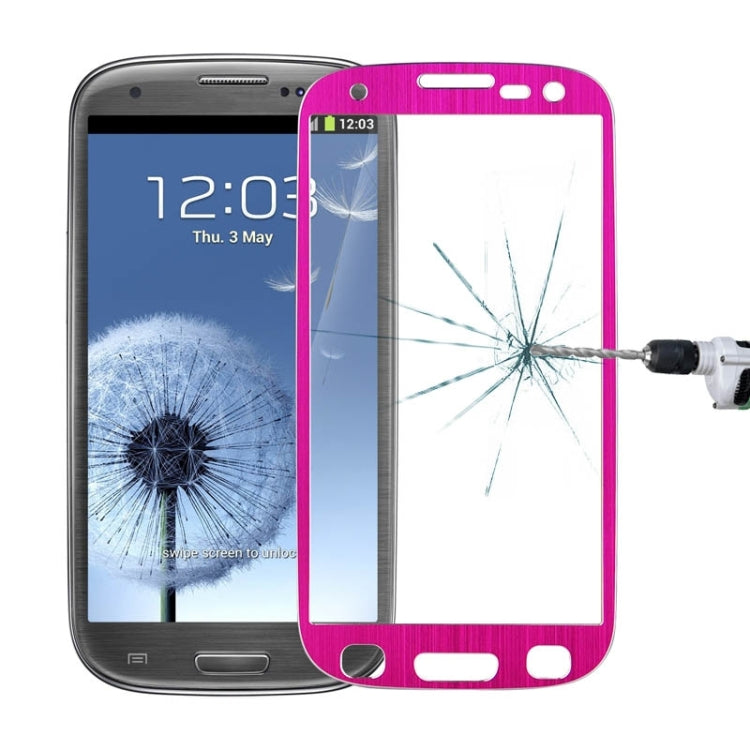 0.3mm Brushed Texture Titanium Alloy Full Screen Tempered Glass Screen Protector for Galaxy SIII / i9300