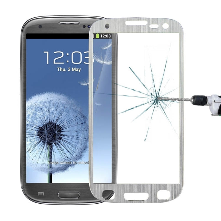 0.3mm Brushed Texture Titanium Alloy Full Screen Tempered Glass Screen Protector for Galaxy SIII / i9300