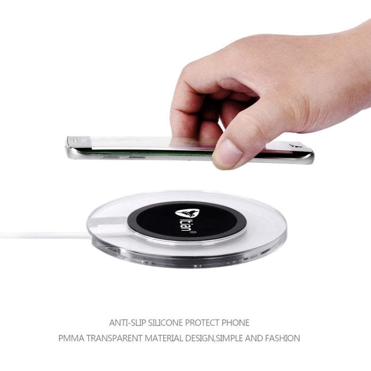 Itian A9 Qi Standard Circular Wireless Charger with LED Indicator  for iPhone 8 / 8 Plus / X &  Galaxy S7 Edge / S7 / S6 / S6 edge plus / Note 5 / Nokia / LG / HTC