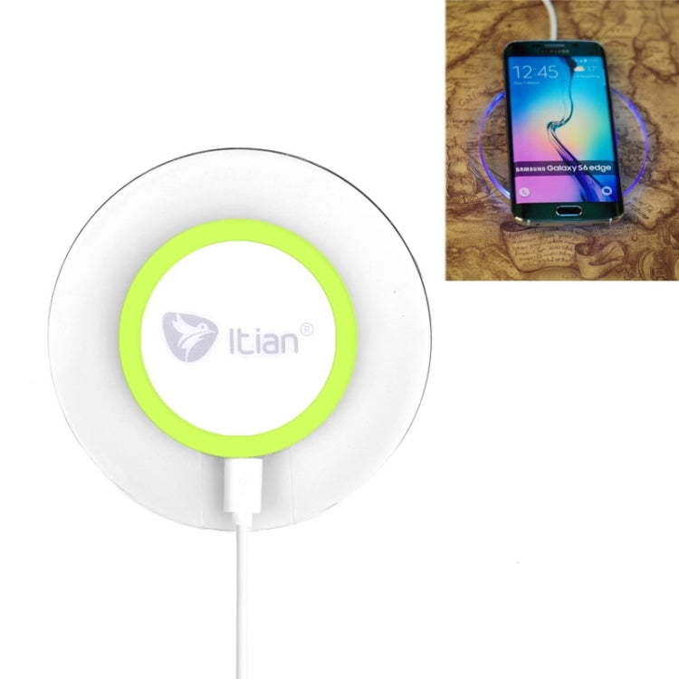 Itian A9 Qi Standard Circular Wireless Charger with LED Indicator  for iPhone 8 / 8 Plus / X &  Galaxy S7 Edge / S7 / S6 / S6 edge plus / Note 5 / Nokia / LG / HTC