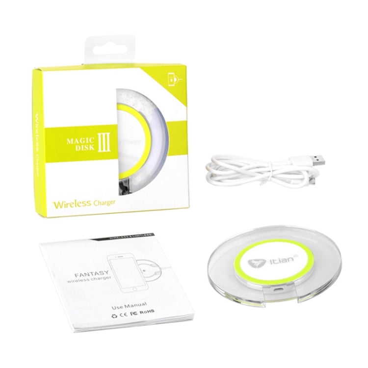 Itian A9 Qi Standard Circular Wireless Charger with LED Indicator  for iPhone 8 / 8 Plus / X &  Galaxy S7 Edge / S7 / S6 / S6 edge plus / Note 5 / Nokia / LG / HTC