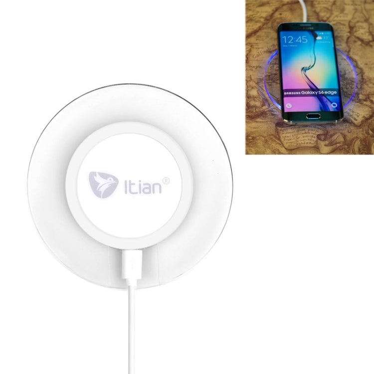 Itian A9 Qi Standard Circular Wireless Charger with LED Indicator  for iPhone 8 / 8 Plus / X &  Galaxy S7 Edge / S7 / S6 / S6 edge plus / Note 5 / Nokia / LG / HTC
